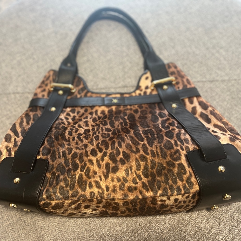 Maxx New York Leopard Print Bag with Black Accents
